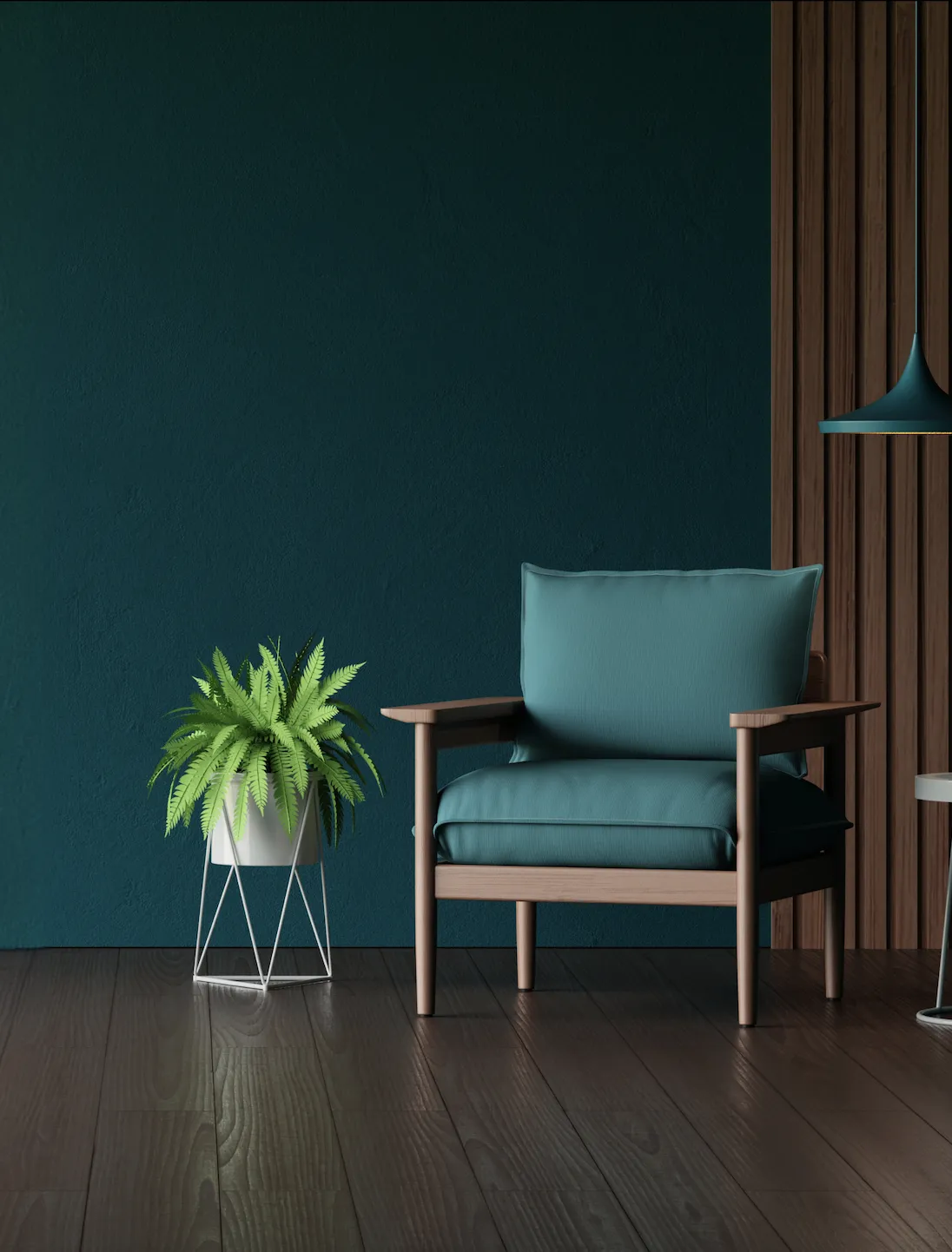 picture of green living room