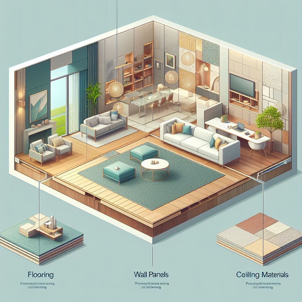 Types of Interior Materials: Flooring, Wall Panels, Ceiling Materials